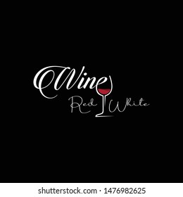 Wine glass border logo desain vector template