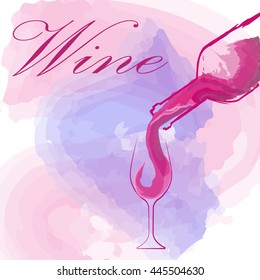 Wine Glass & Wine Bottle