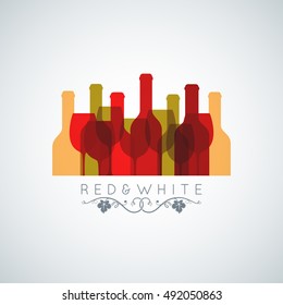 wine glass and wine bottle abstract background