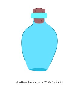 wine glass bottle cartoon. blank clear, cap empty, container liquid wine glass bottle sign. isolated symbol vector illustration