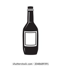 Wine Glass Bottle Icon Isolated On White Background