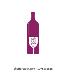 wine glass and bottle icon vector illustration template