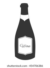 Wine glass bottle, isolated flat icon design.