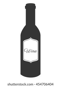 Wine glass bottle, isolated flat icon design.