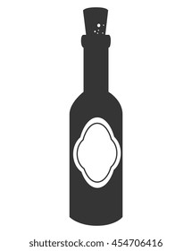 Wine glass bottle, isolated flat icon design.