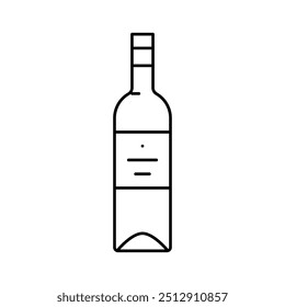 wine glass bottle line icon vector. wine glass bottle sign. isolated contour symbol black illustration