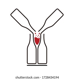 wine glass bottle logo design vector template