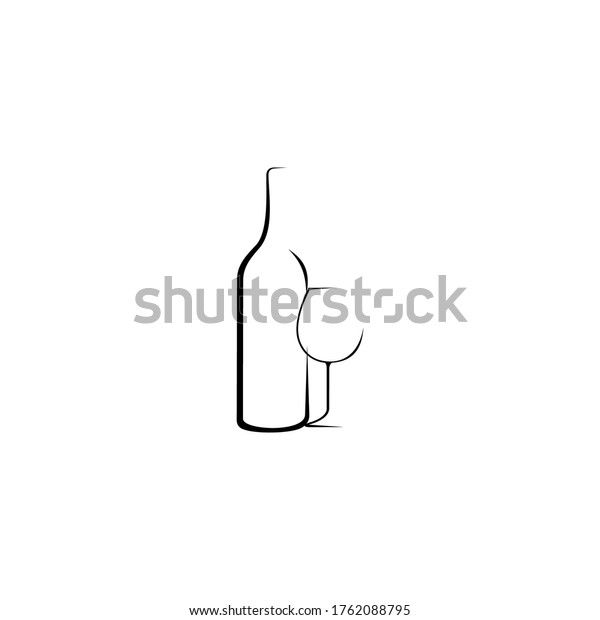 Wine Glass Bottle Logo Design Background Stock Vector Royalty Free 1762088795 Shutterstock