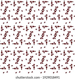 Wine glass and bottle seamless pattern 