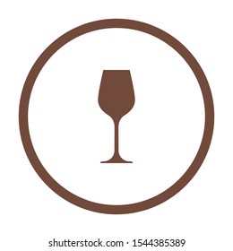 Wine glass and brown circle