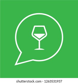 Wine Glass in Bubble Speech Icon. Wine Story Vector. Conversation While Wine Party. Celebration Sign. 