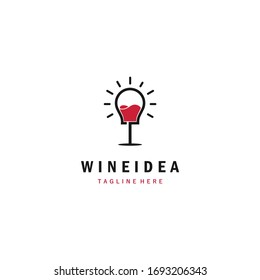 Wine Glass bulb shape concept Icon Vector Logo. Minimalist Wine logo Template Illustration Design.