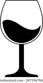 Wine glass or Champagne Icon for design. Easily editable, Drink glass, Alcohol symbol. wine for tasting, Celebration and Holidays Line Icon isolated on transparent background, for apps and websites