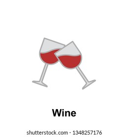 wine, glass color icon. Element of friendship icon. Premium quality graphic design icon. Signs and symbols collection icon for websites, web design, mobile app