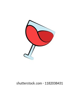 wine in glass colored icon. Element of birthday icon for mobile concept and web apps. Color wine in glass icon can be used for web and mobile on white background