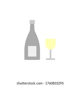 Vino, ícono de vidrio coloreado. Ilustración de elementos de color simple. Vino, diseño de símbolos de concepto de vidrio del conjunto Bar. Se puede usar para web y móvil