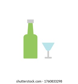 Wine, glass colored icon. Simple colored element illustration. Wine, glass concept symbol design from Bar set. Can be used for web and mobile