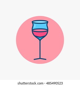 Wine glass colored icon. Vector creative madeira glass symbol or logo element
