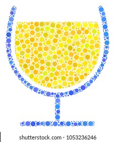 Wine Glass composition of circle elements in different sizes. Vector round dots are combined into wine glass illustration.