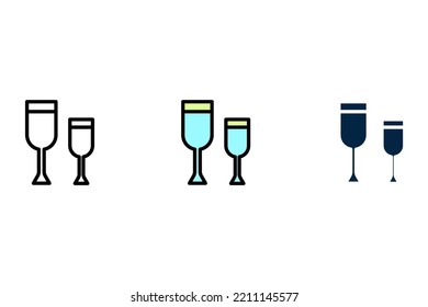 wine glass concept line icon. Simple element illustration. wine glass concept outline symbol design.