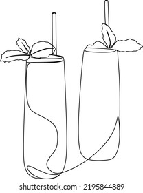 Weinglas-Kontinuierliche Linie zeichnen schwarze Skizze auf weißem Hintergrund. Kontinuierliche einfache Zeichnung von Weinglas. Minimal One Line Draw Illustration für Cafe, Shop, Lieferung.