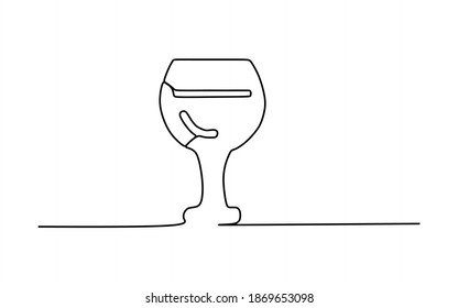 Continuous One Line Drawing Wine Glass Stock Vector (Royalty Free ...