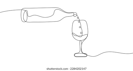 Wine glass continuous pattern on a white background. A continuous simple drawing of a glass of wine. vector illustration