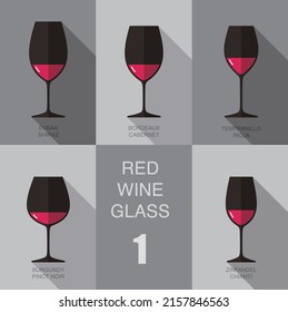 Wine glass cup flat icon design vector illustration