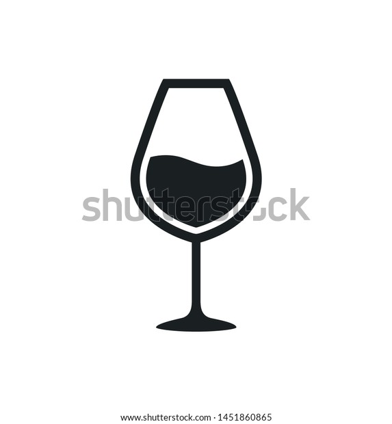ワイングラスのアイコン 赤ワインのシンボルは飲料のシルエット ガラスカップを注ぎます のベクター画像素材 ロイヤリティフリー