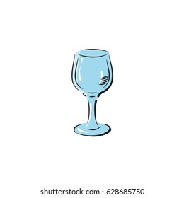 Wine glass drawing empty