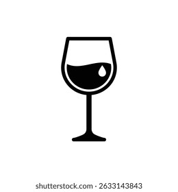 Wine Glass with Drip on Side Design