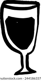 Wine Glass Dry Brush Icon