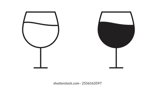 Wine glass Filled flat icons set for apps and web ui designs.