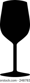 Wine Glass flat black vector icon.