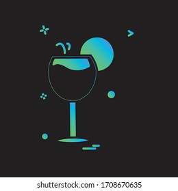 Wine glass Flat icon Design