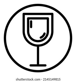 Wine Glass Flat Icon Isolated On White Background