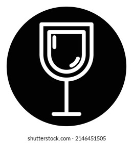Wine Glass Flat Icon Isolated On White Background