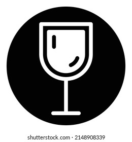 Wine Glass Flat Icon Isolated On White Background