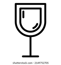 Wine Glass Flat Icon Isolated On White Background