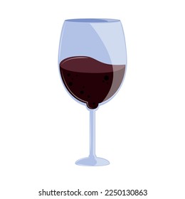 wine glass flat icon isolated
