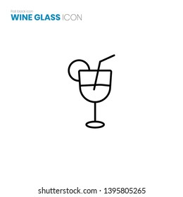 Wine glass flat icon vector