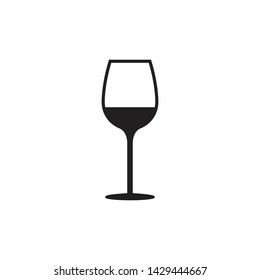 Wine glass flat icon vector