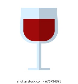 Wine glass flat icon, vector sign, colorful pictogram isolated on white. Symbol, logo illustration. Flat style design
