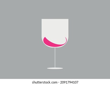 Wine glass in a flat style. Vector graphics.