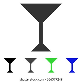 Wine Glass flat vector icon. Colored wine glass gray, black, blue, green pictogram variants. Flat icon style for web design.