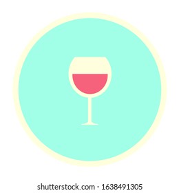  Wine glass food icons vector flat design
