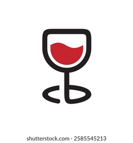 wine glass geometric simple logos
