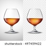 Wine glass with golden alcohol drink serving 2 vertical banners set with transparent background isolated vector illustration 
