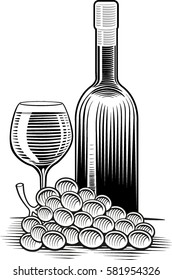 Wine Glass Grape Hand Drawing Stock Vector (Royalty Free) 581954326 ...