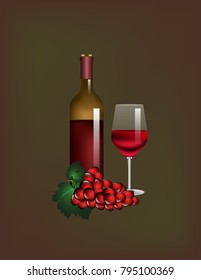 Wine glass and grapes